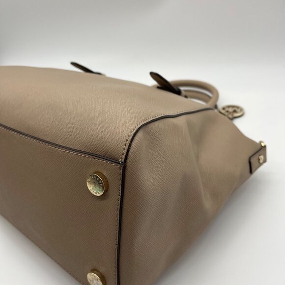 Michael Kors Beige Saffiano Leather Ciara Convertible Satchel - Picture 7 of 10